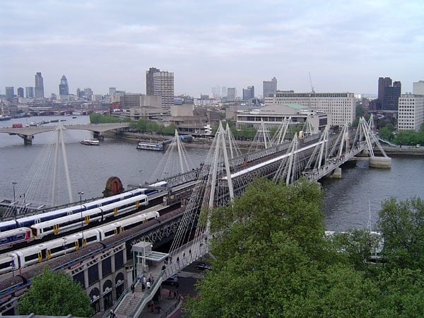 Hungerford Bridge River Thames London England