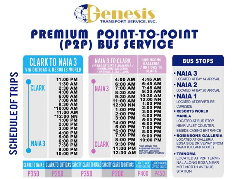 manila to Clark, manila to clark airport, p2p bus, point to point bus