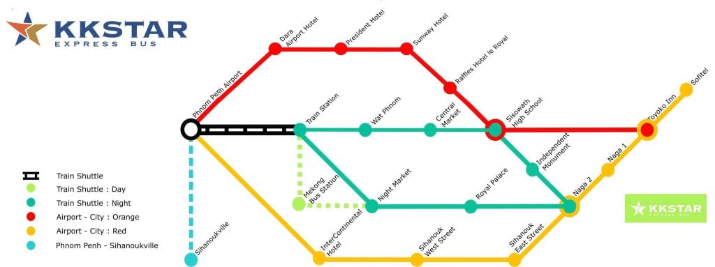 How To Get From Phnom Penh Airport To City Center Best Way 3 How To Get From Phnom Penh Airport To City, KKStar Express Bus Phnom Penh