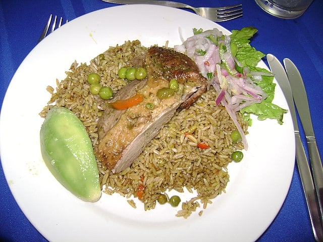 Peruvian Food, Peruvian cuisine, Traditional Peruvian Food, food in Peru, Peruvian dishes, Arroz con Pato