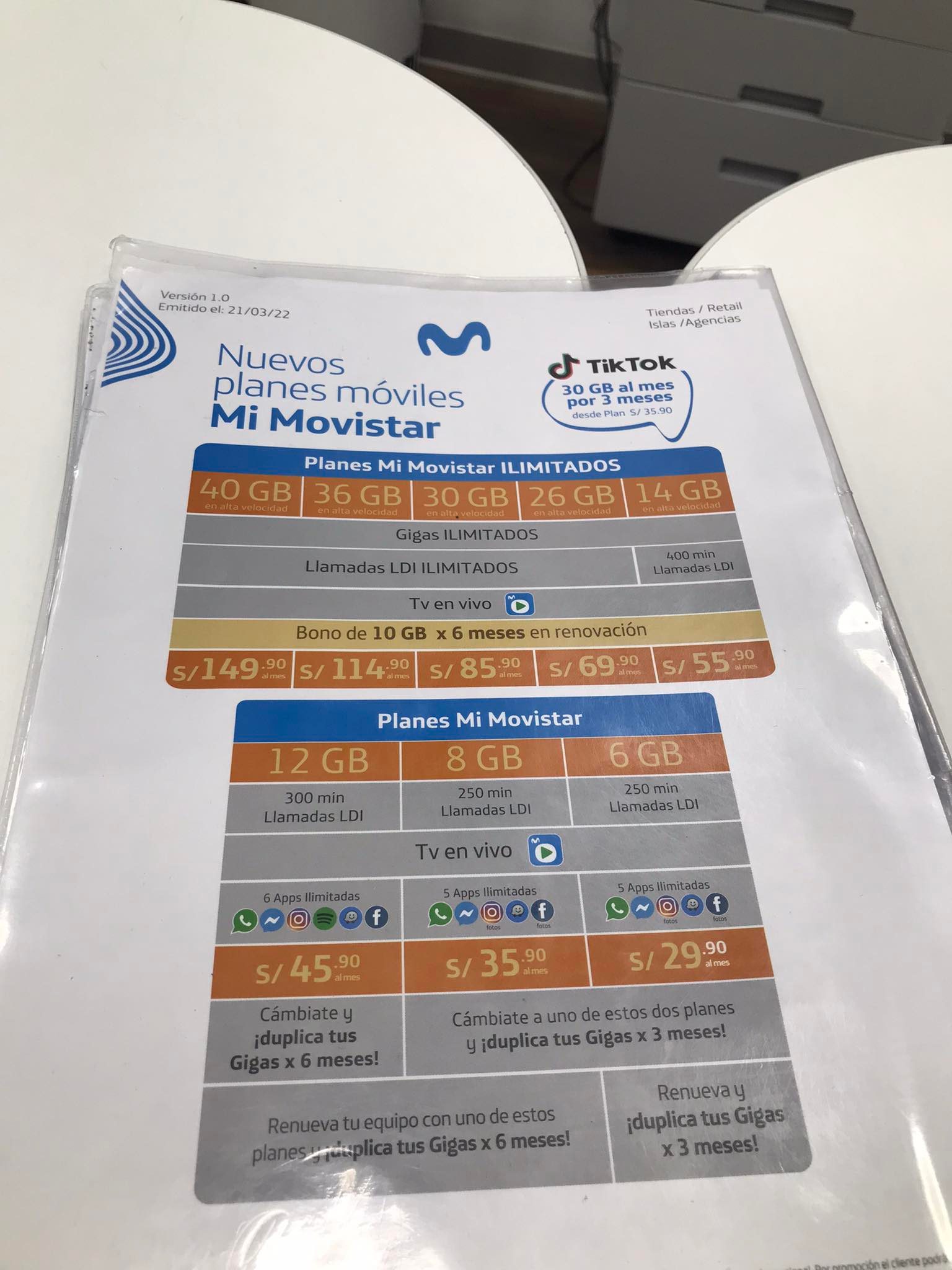 Movistar Peru Prepaid Sim Card Data Packages