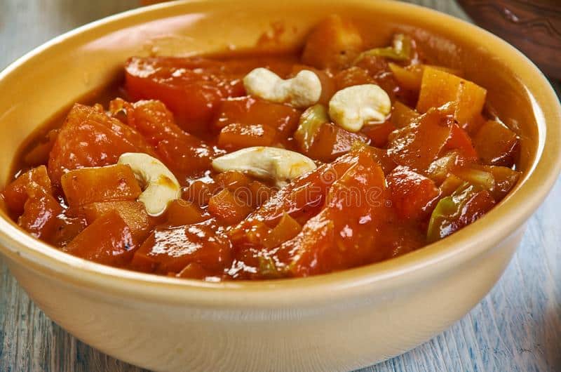 morrocan food, food in morocco, morrocan cuisine, morocan dishes, traditional morrocan food, Matbucha or Moroccan salad