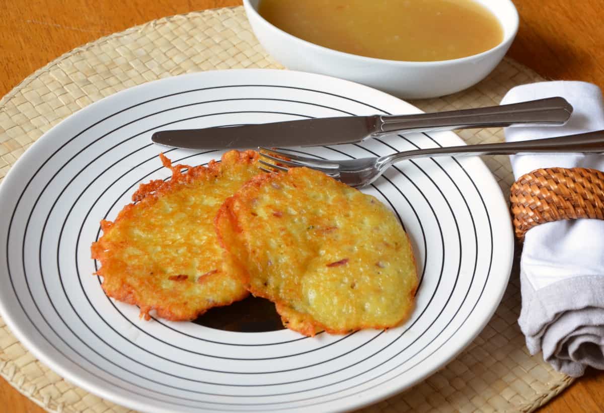 German Kartoffelpuffer - Potato Pancakes , German Breakfast, Traditional Breakfast in Germany to Try, 