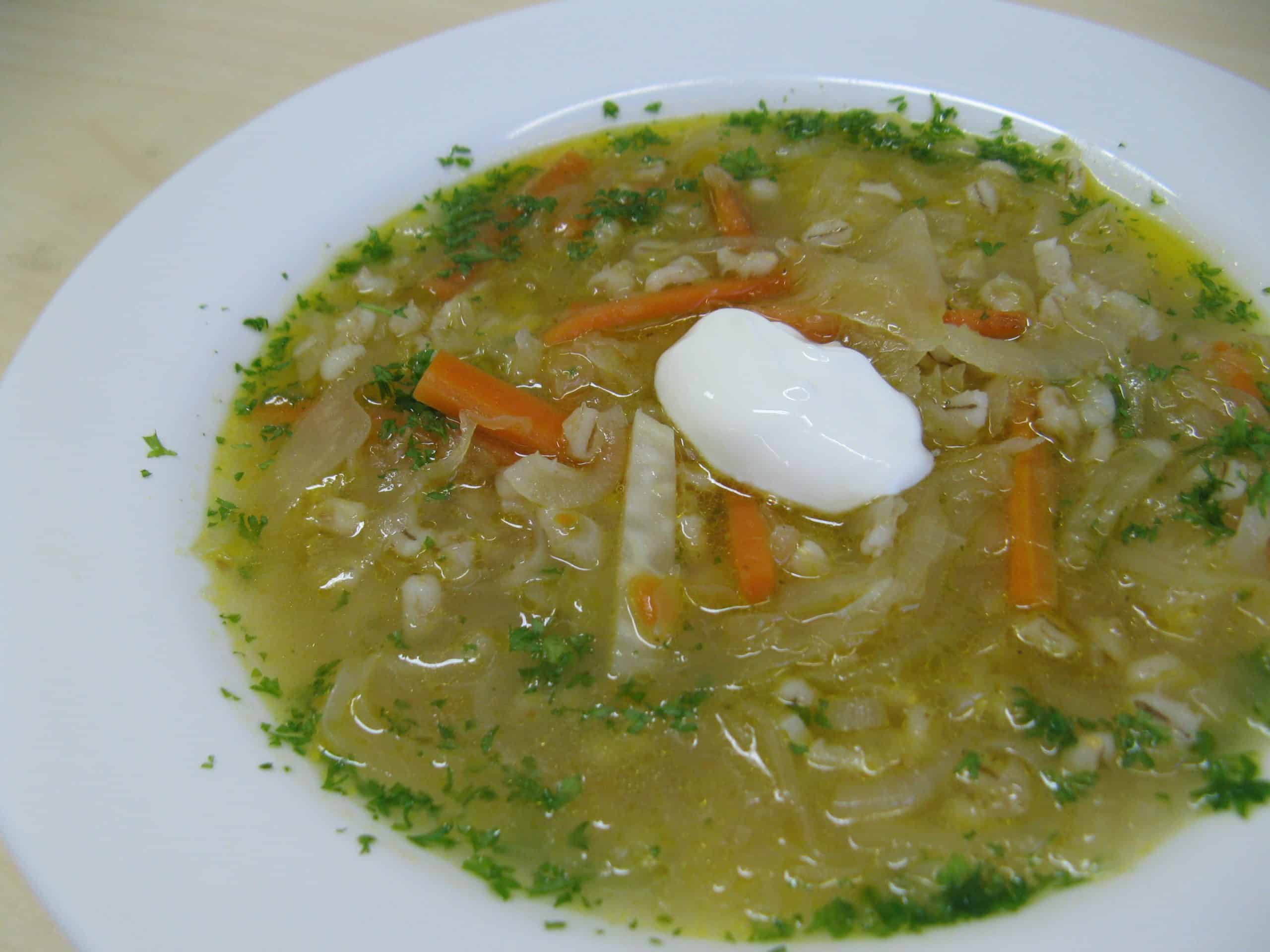 Sauerkraut soup - vegetarian food in Germany, vegan food in Germany, German vegetarian dishes, vegan in Germany, vegetarian in Germany, plant based food in Germany