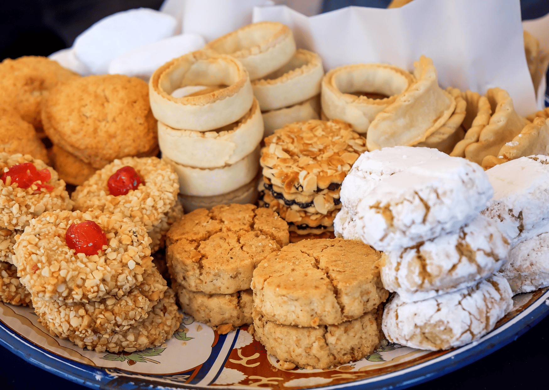 Sweet pastries and cakes - Breakfast in Morocco, typical moroccan breakfast, best breakfast in morocco, moroccan breakfast, breakfast in morocco, traditional moroccan breakfast, moroccan breakfast foods