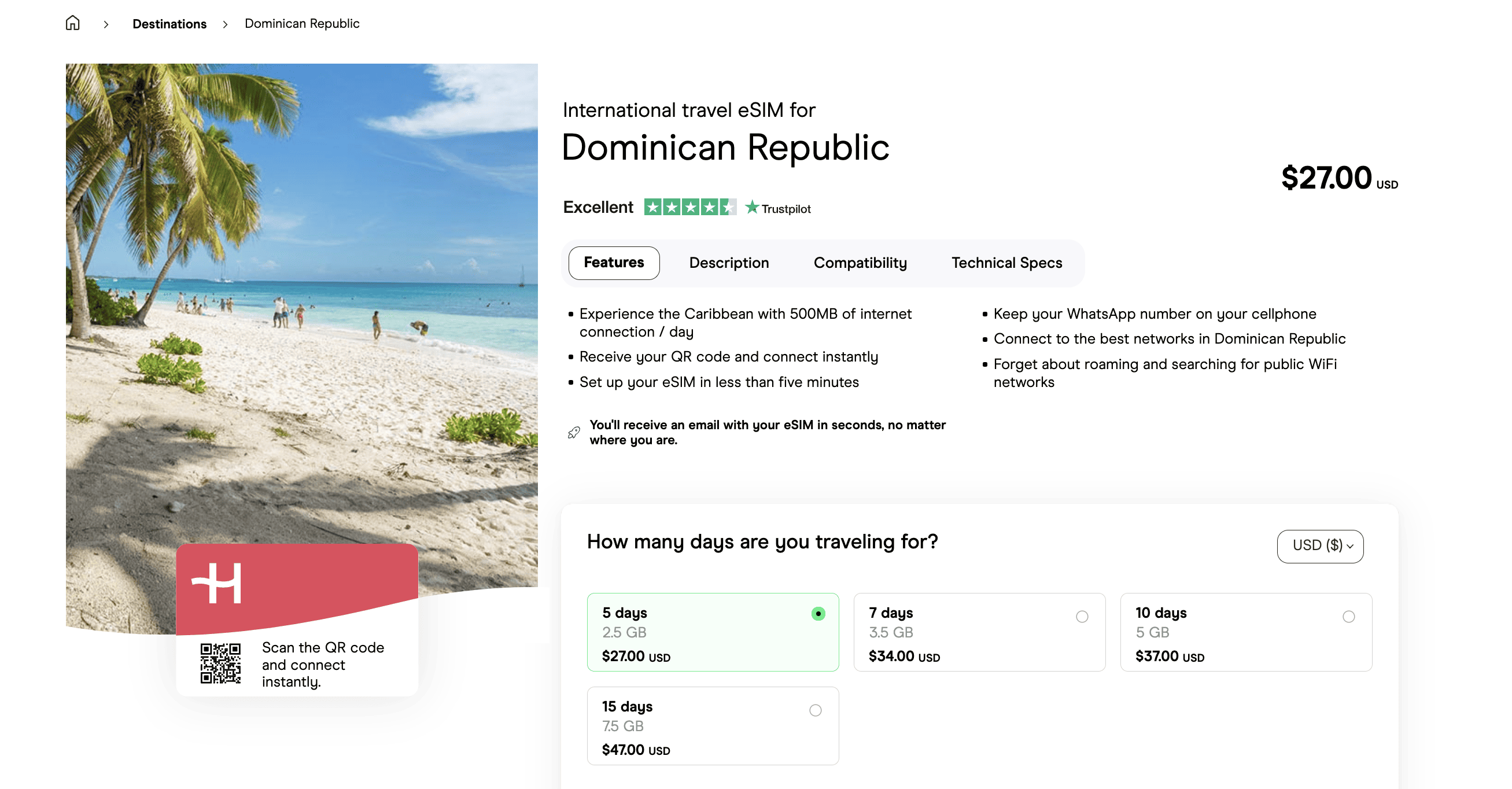 Holafly eSIM for Domibican Pepublic best eSIM in Caribbean