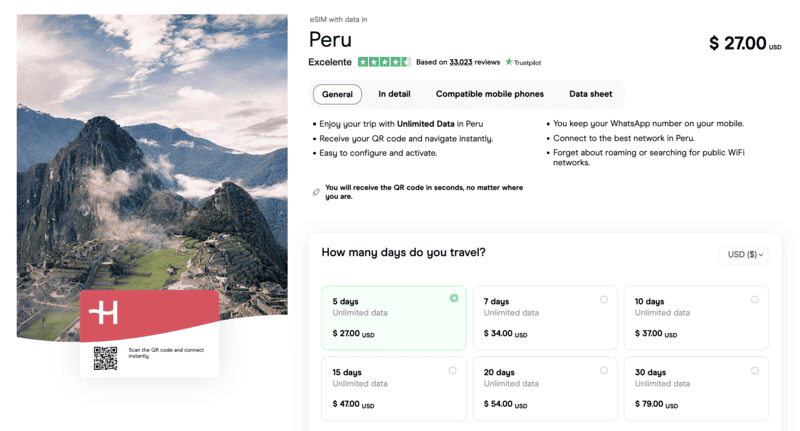 Entel SIM Cards for Peru - SIM card Lima Airport