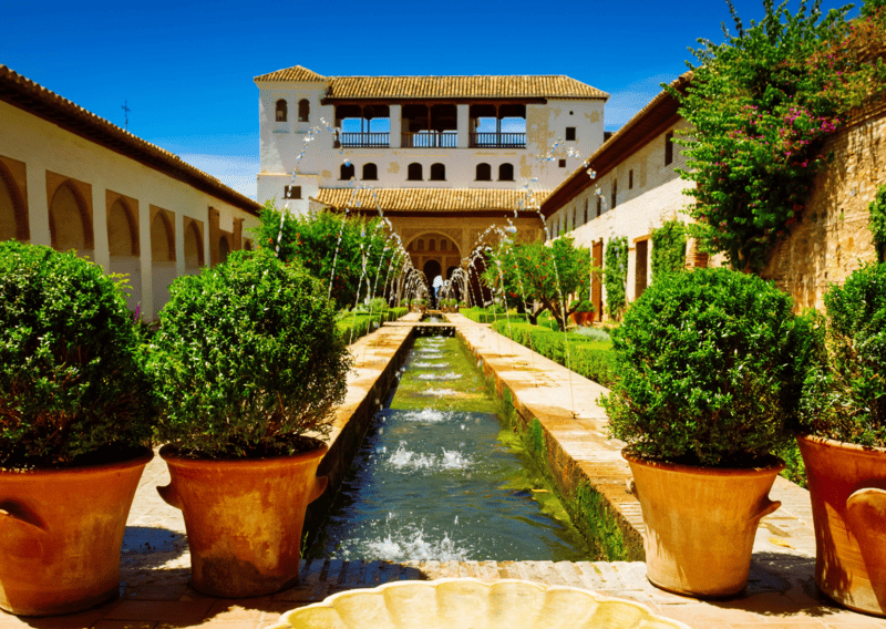 Madrid and Seville 2-3 Days Itinerary 4 Generalife Palace in Granada - Plaza de España in Seville - Madrid and Seville Itinerary