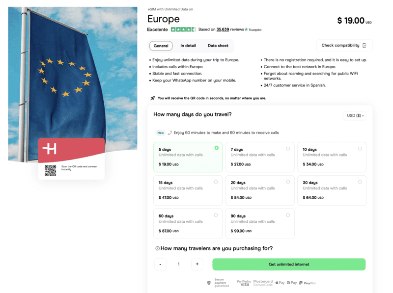 Holafly vs Gigsky, Holafly or Gigsky Europe Data Plans