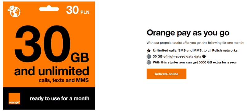 Orange Krakow sim card,