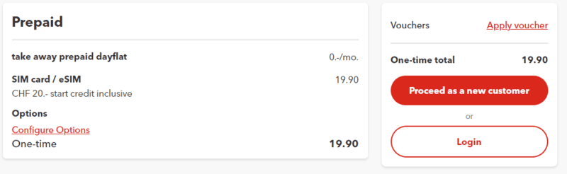 Sunrise Zurich Sim Card, 