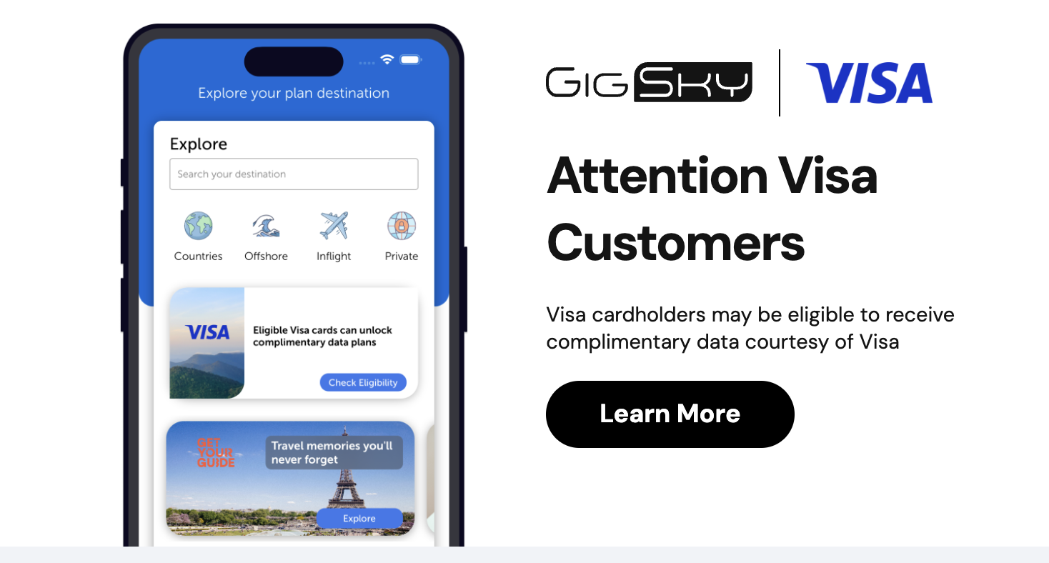 Ride an Airplane and Get Connected: Best eSIMs for Data on Your Next Trip, GigSky-eSIM-with-Data-GigSky-Best-eSIM-for-Caribbean-Cruise-GigSKy-with-Visa