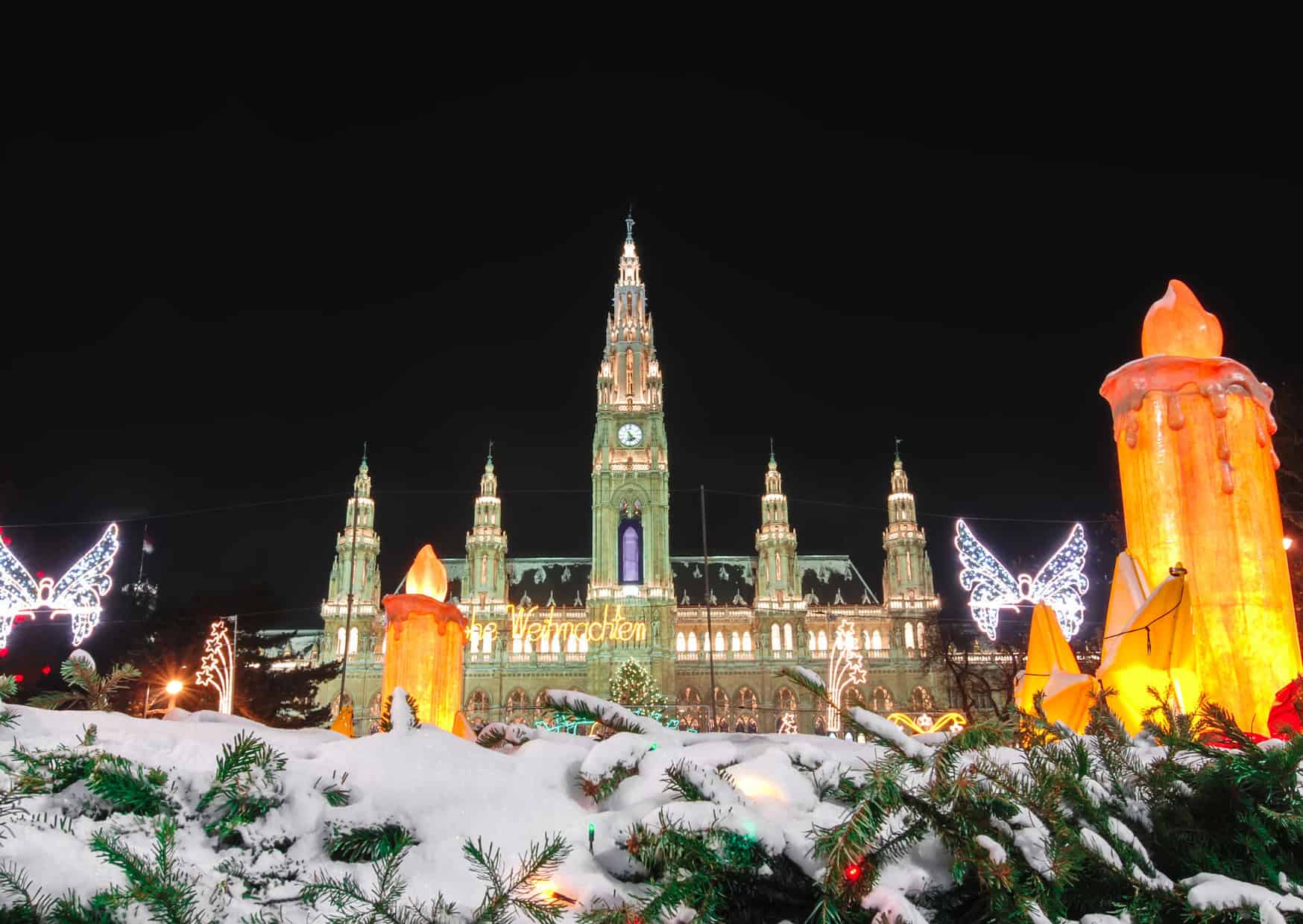 Christmas market during fall and winter in vienna