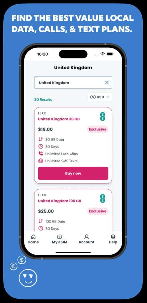 esim with calls in the UK - Sim local