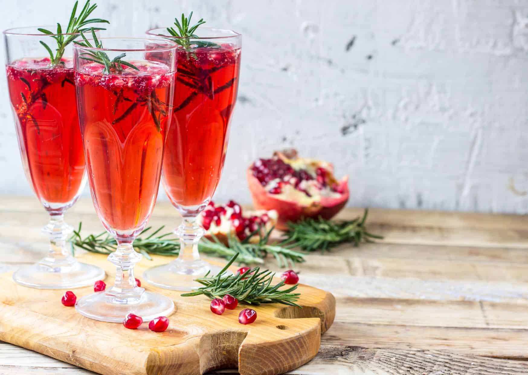 Pomegranate Champagne Cocktail