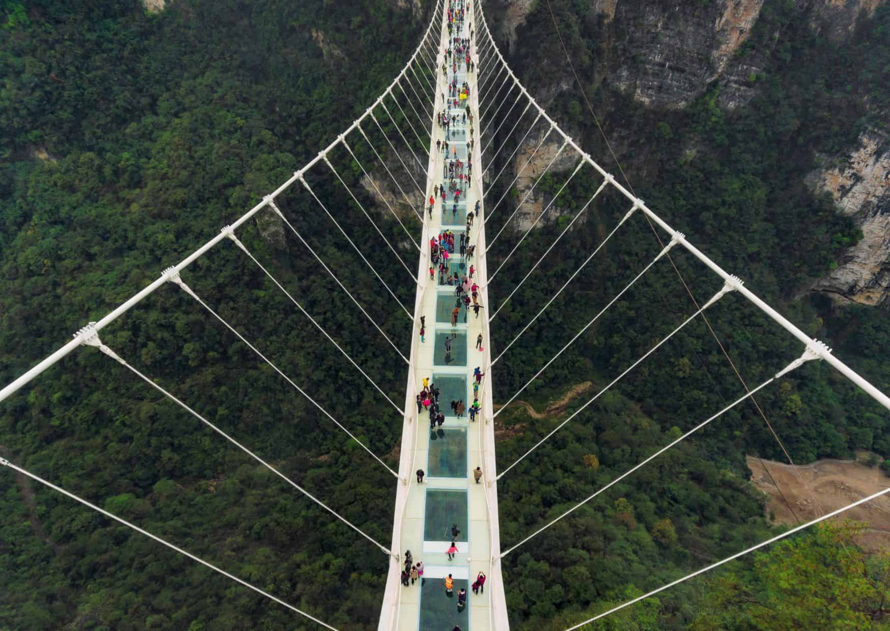 Glass Bridge over Zhangjiajie Grand Canyon