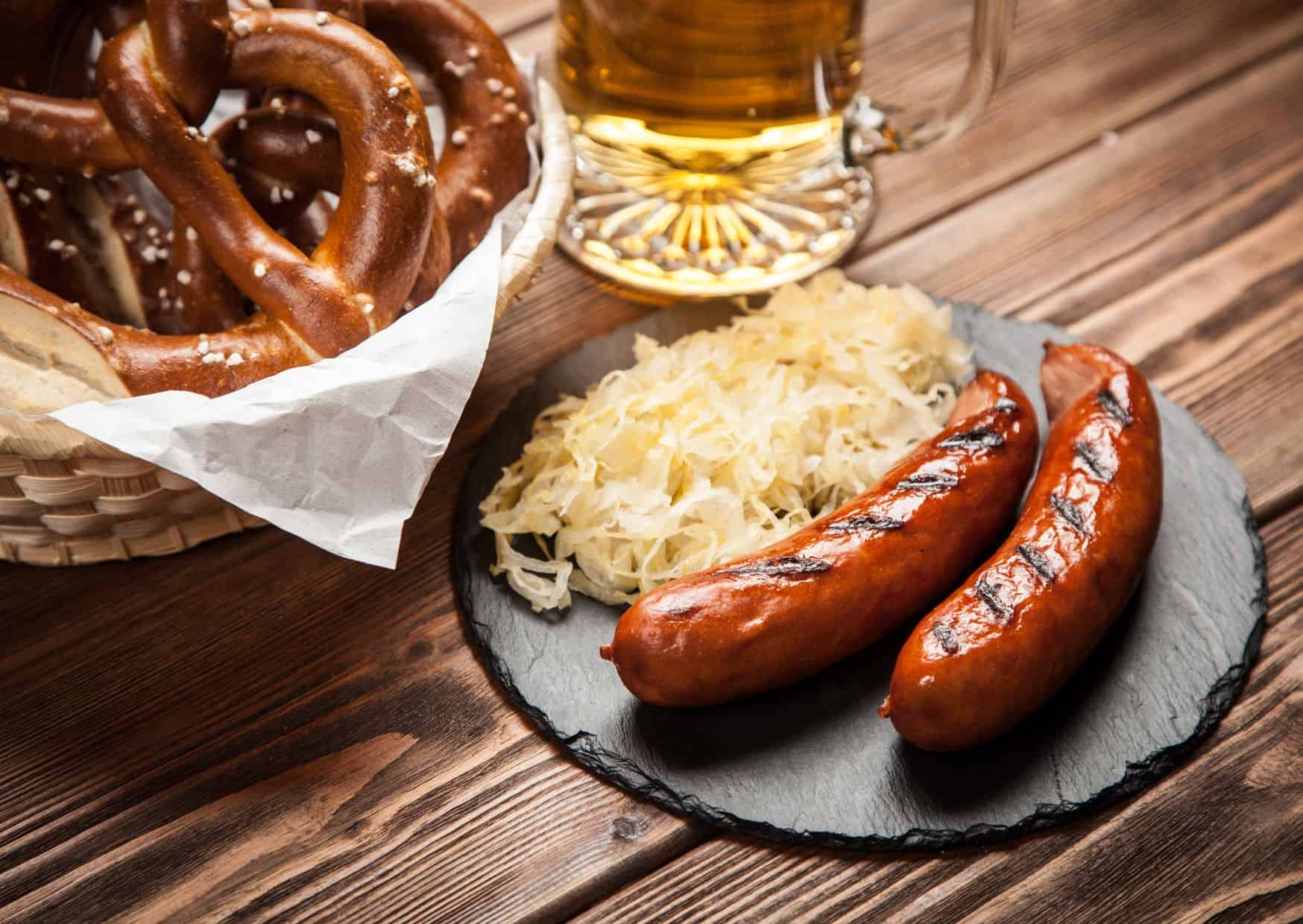 16 Best Food To Try In Christmas Markets 12 Sausages and Pretzels