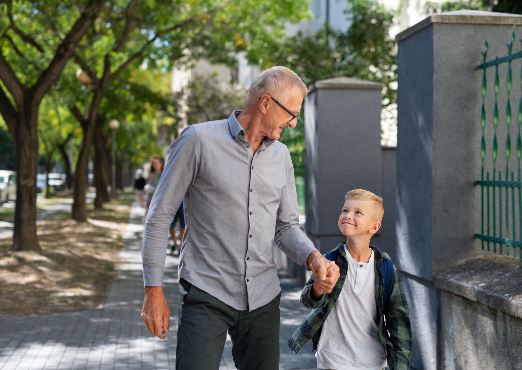 European men walking