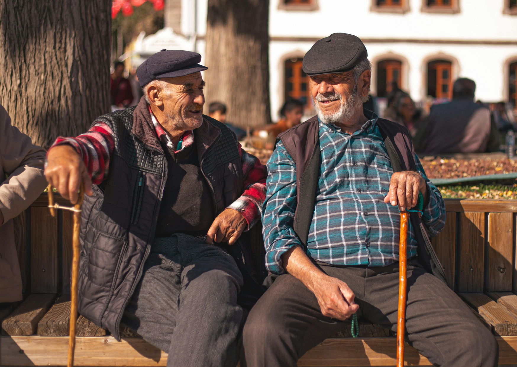 Happy European people