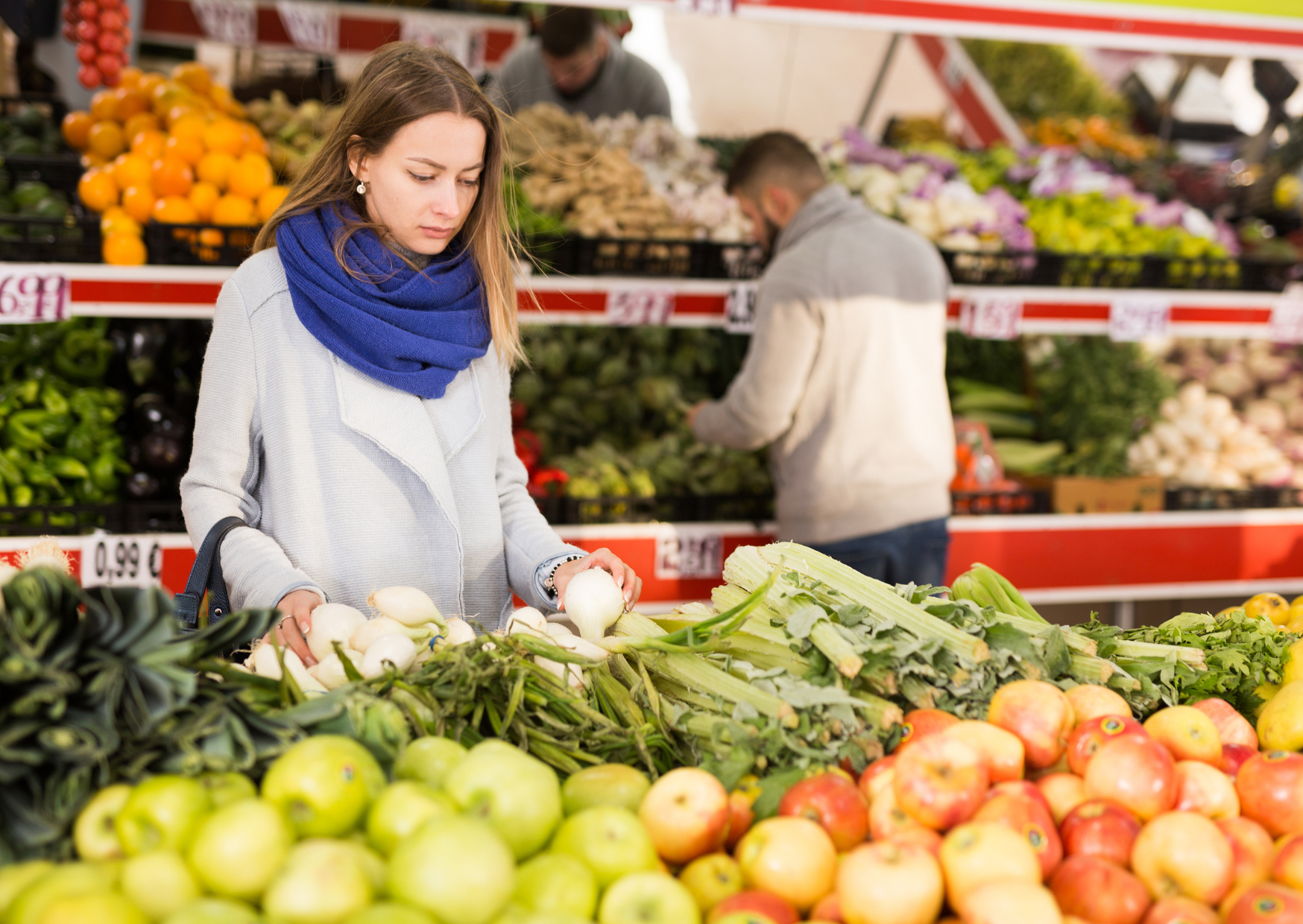 market shopping in Europe